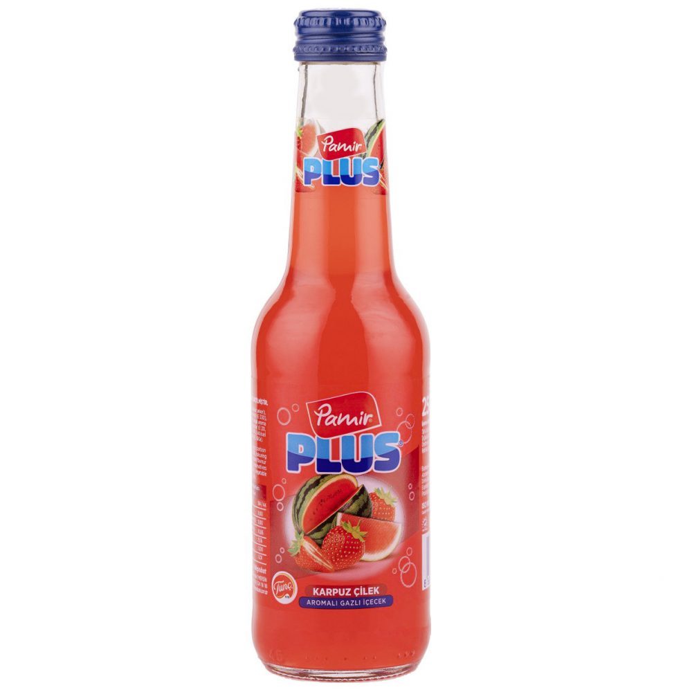 Pamir Plus Watermelon & Strawberry Flavoured Carbonated Drink 24x250ml